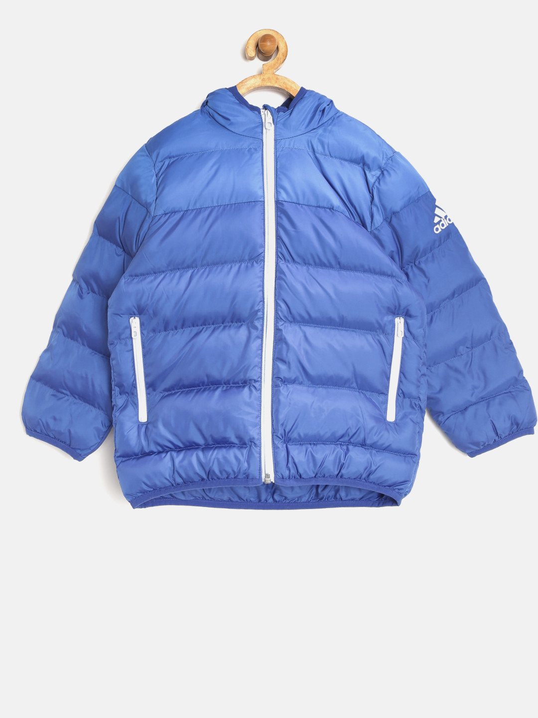 Adidas Boys Blue YB SD BTS Hooded Puffer Jacket price Myntra. Jackets Deals at Myntra. Adidas 
