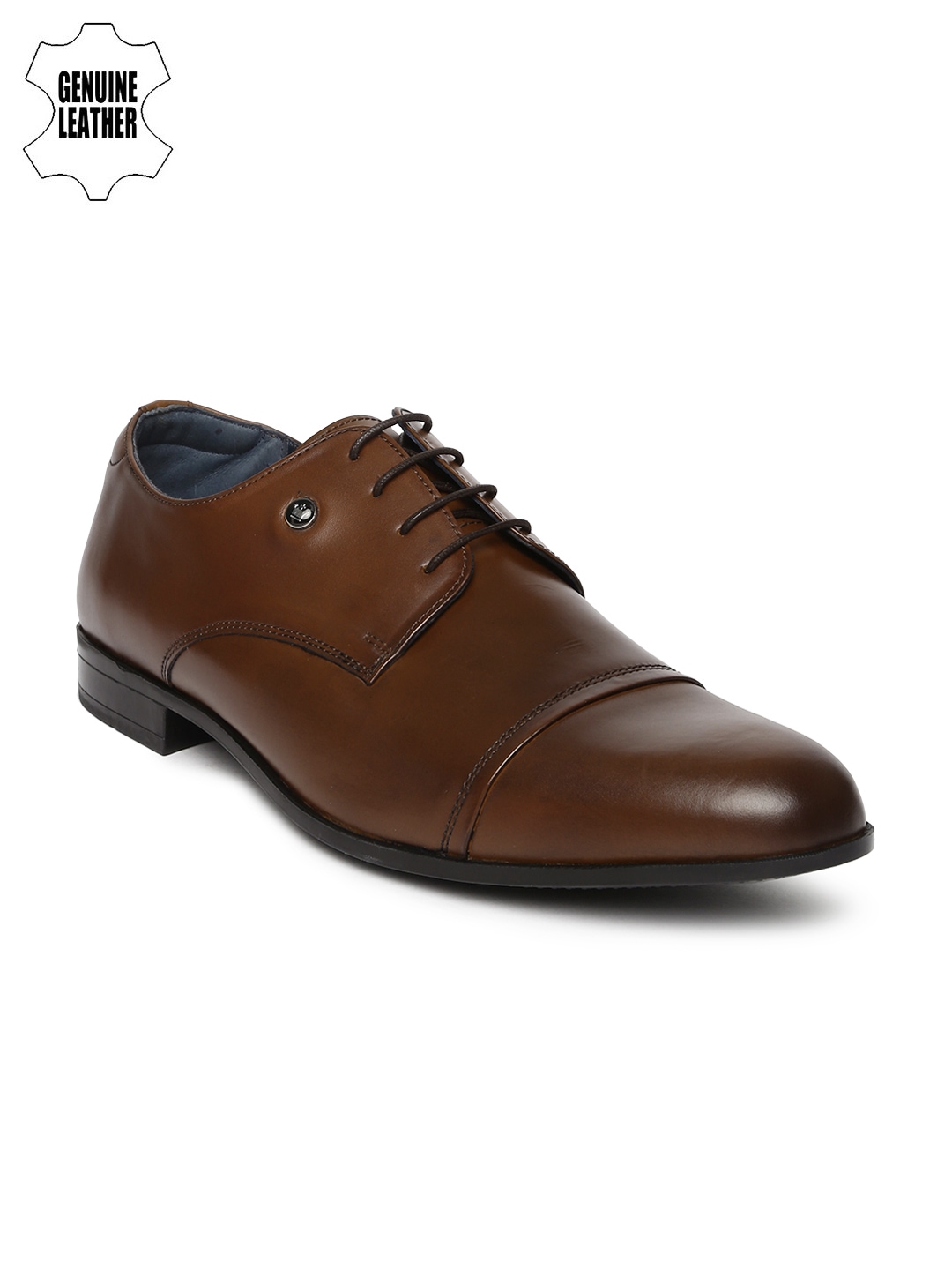 Louis Philippe Men Tan Brown Genuine Leather Derby Shoes price Myntra. Formal Shoes Deals at ...