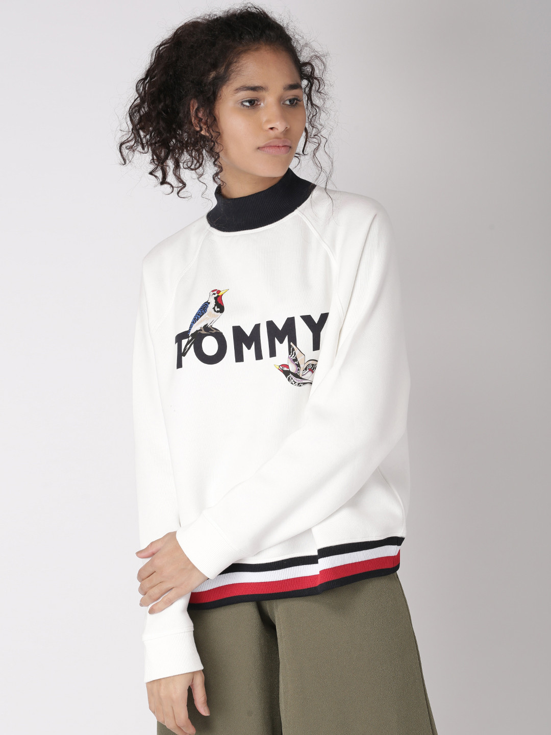 Women's white tommy hilfiger sweatshirt clearance