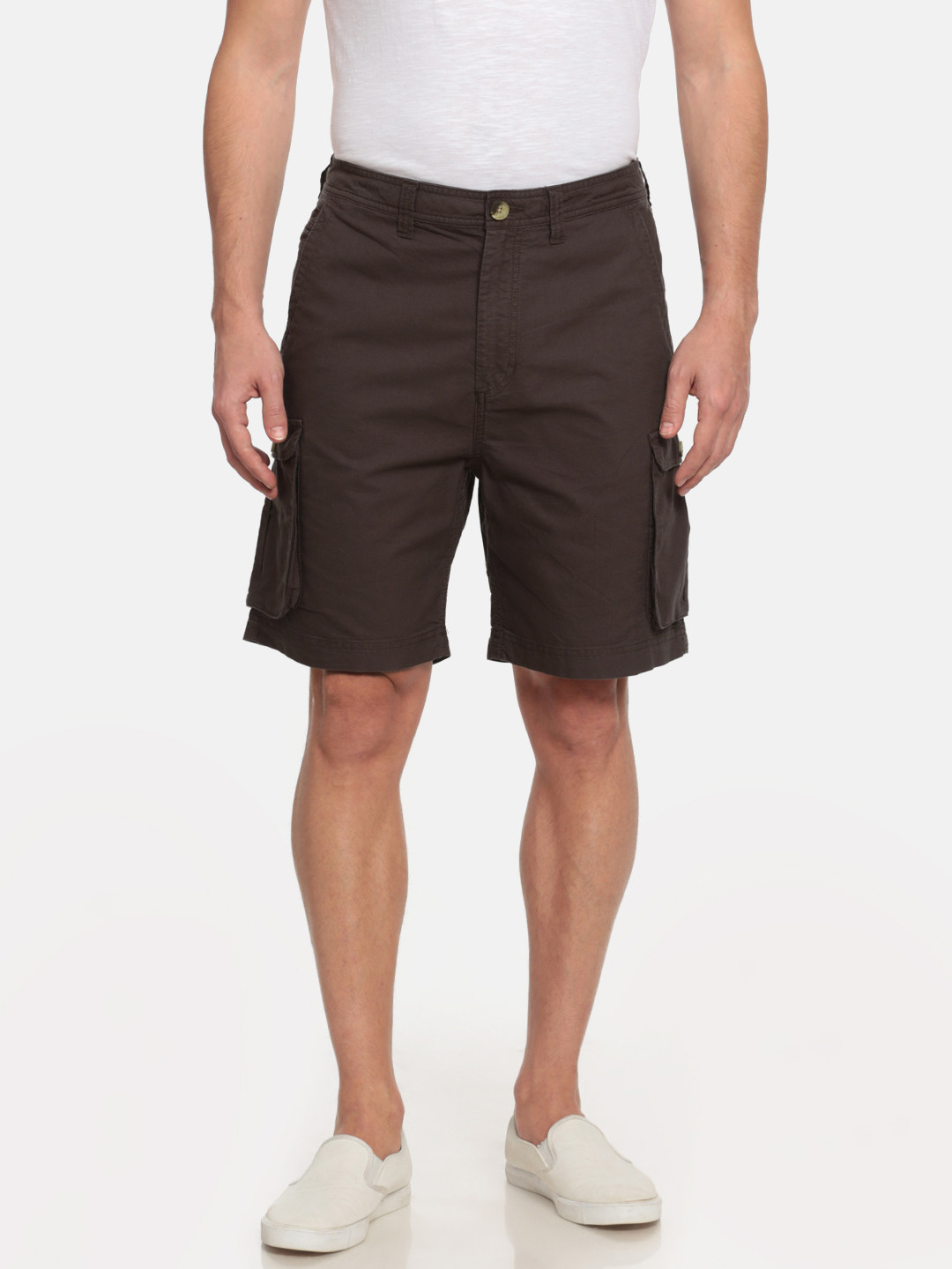 Wildcraft Men Brown Solid Regular Fit Cargo Shorts Wildcraft Shorts