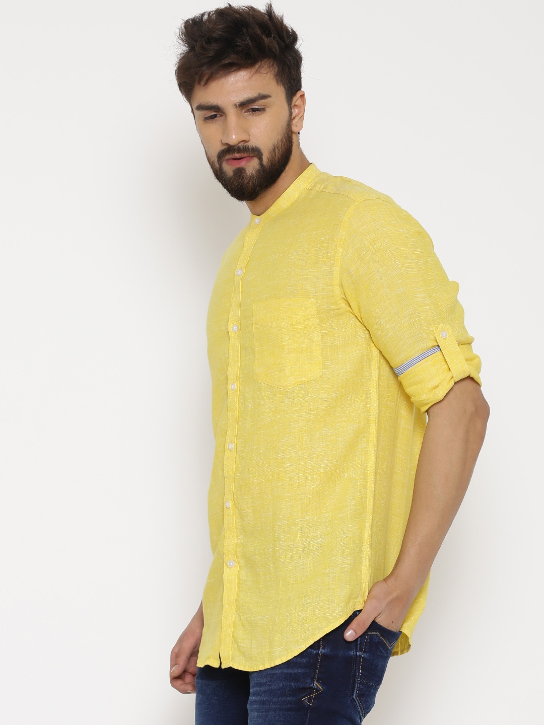 Yellow Linen Shirts for Men