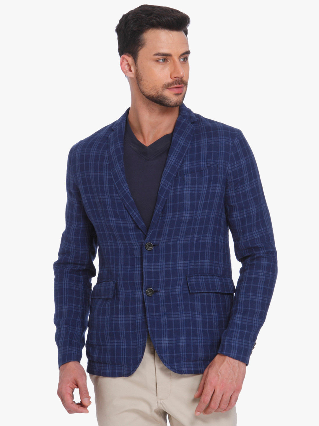 Blue Checked Blazer Jack & Jones Blazers price Myntra. Deals at Myntra