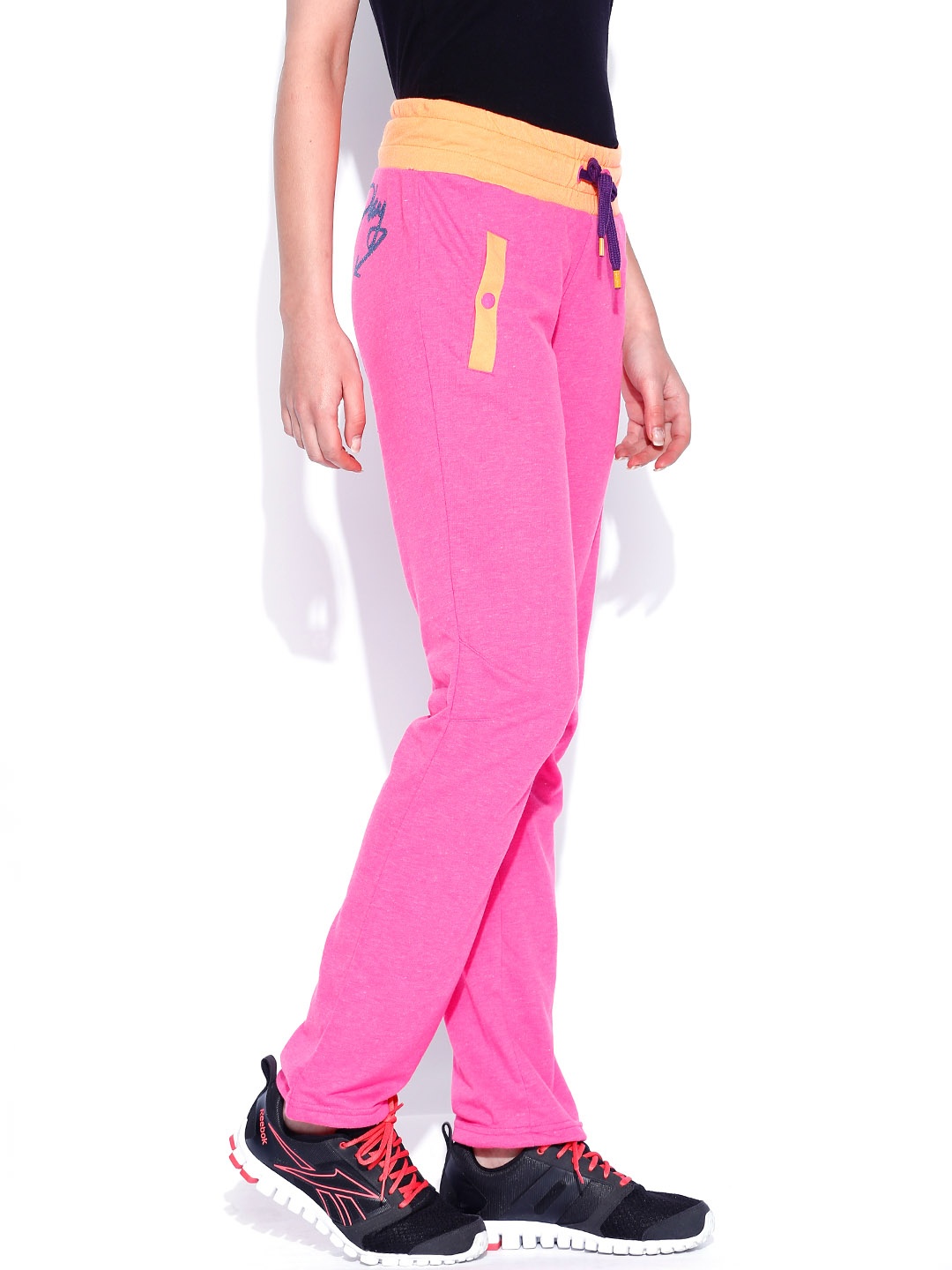 womens pink track pants