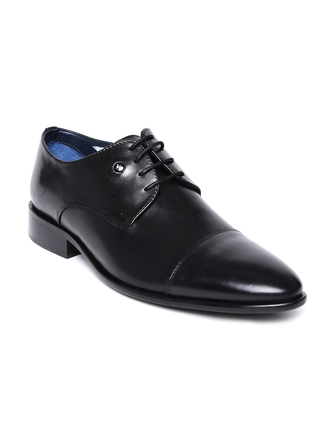 Myntra Louis Philippe Men Black Crust Leather Formal Shoes 586645 | Buy Myntra Louis Philippe ...
