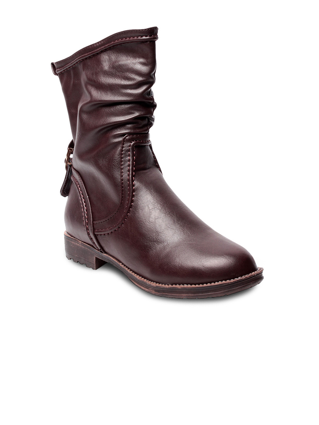 Myntra STEPpings Women Brown Heeled Boots 617272 Buy Myntra STEPpings