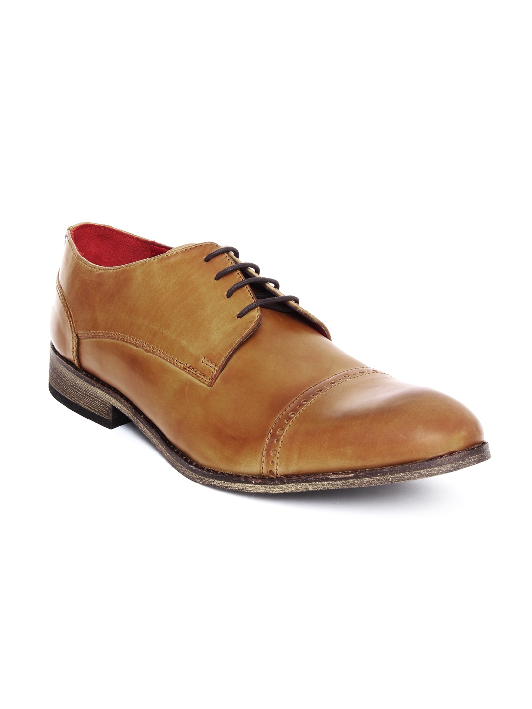 New Look Men Brown Leather Derby Shoes at Myntra