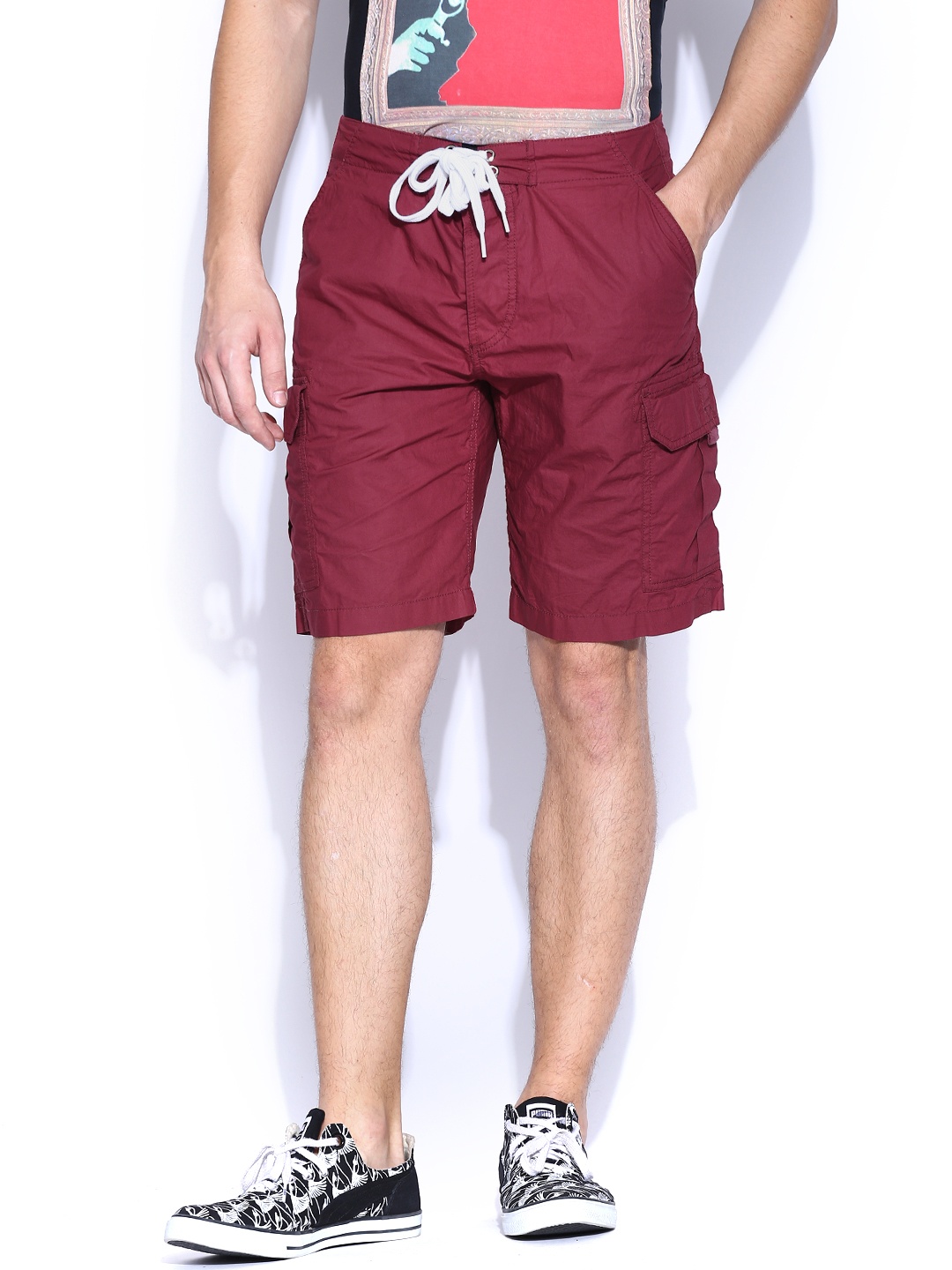 maroon cargo shorts
