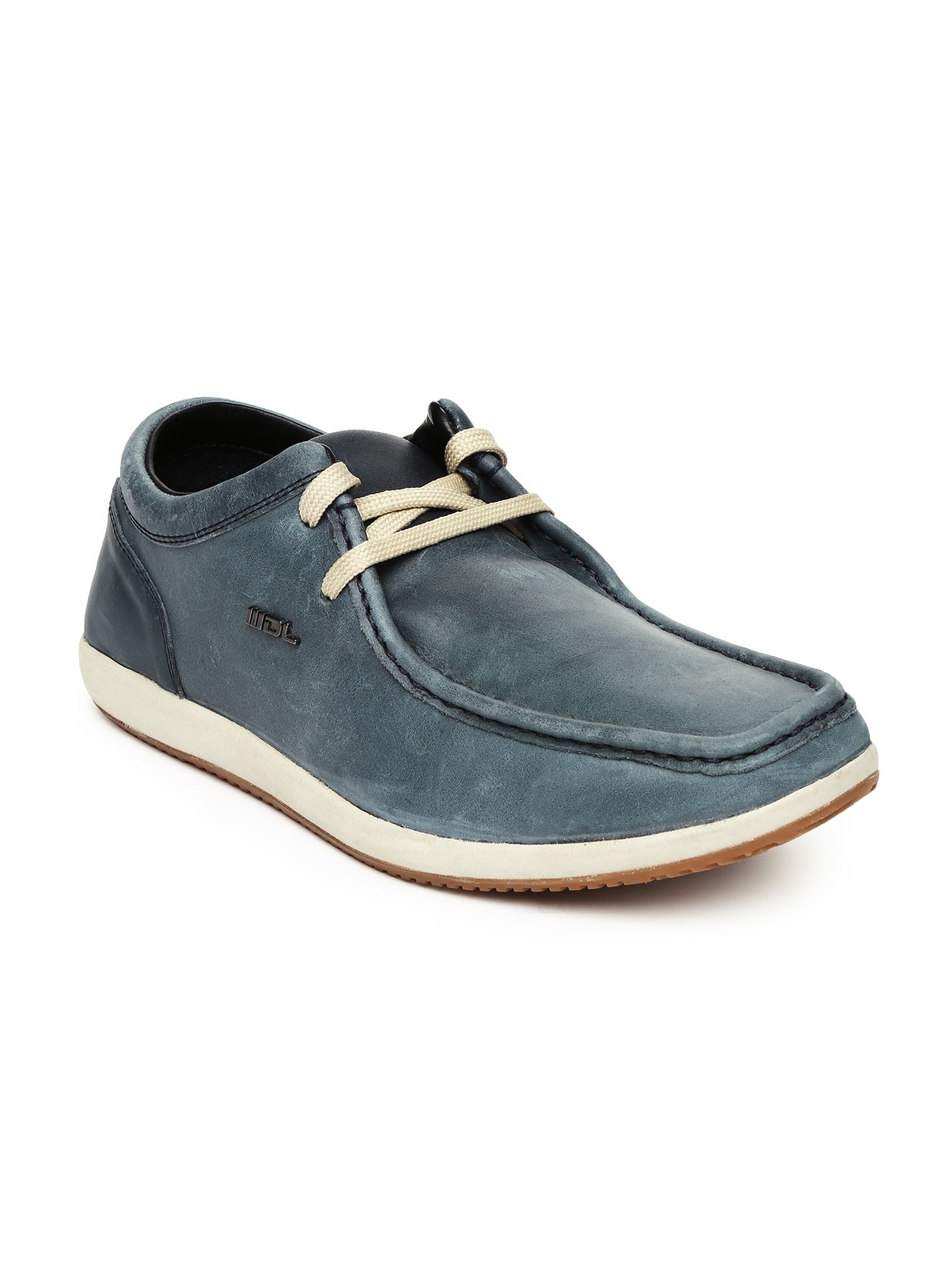 men's blue leather casual shoes