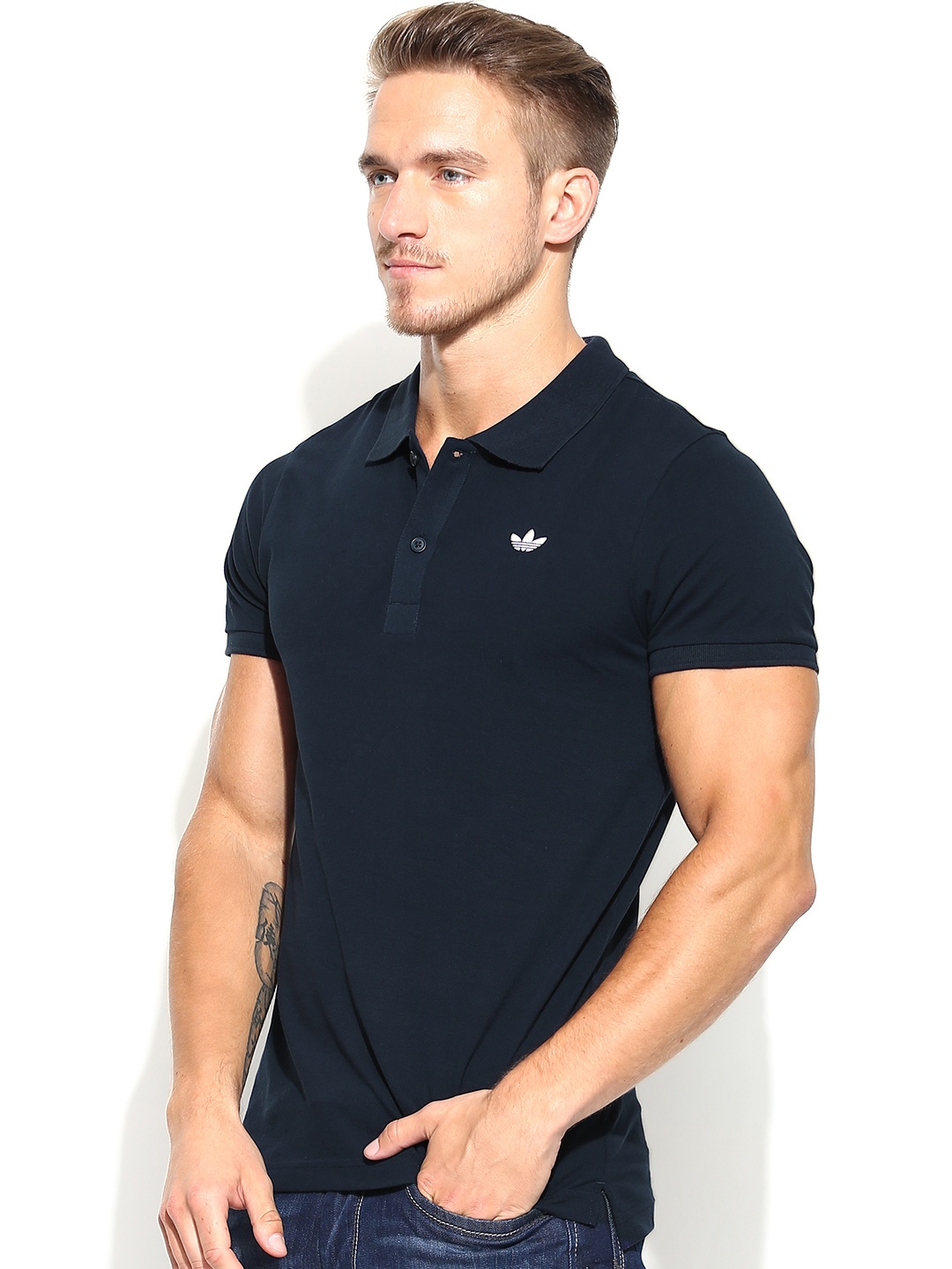 adidas navy polo shirts