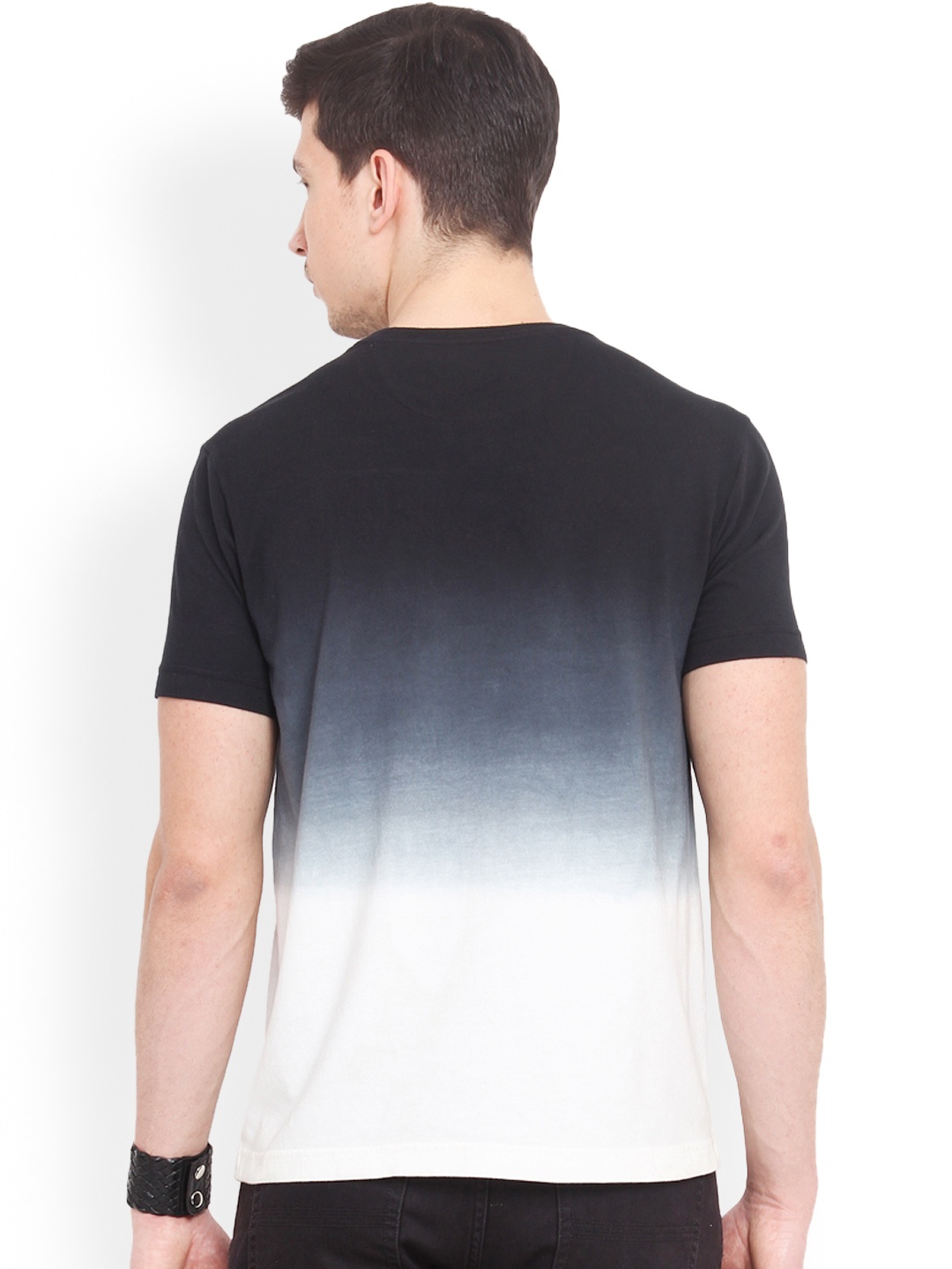 & White Ombre-Dyed Custom Fit Printed T-shirt 752829 | Buy Myntra ...