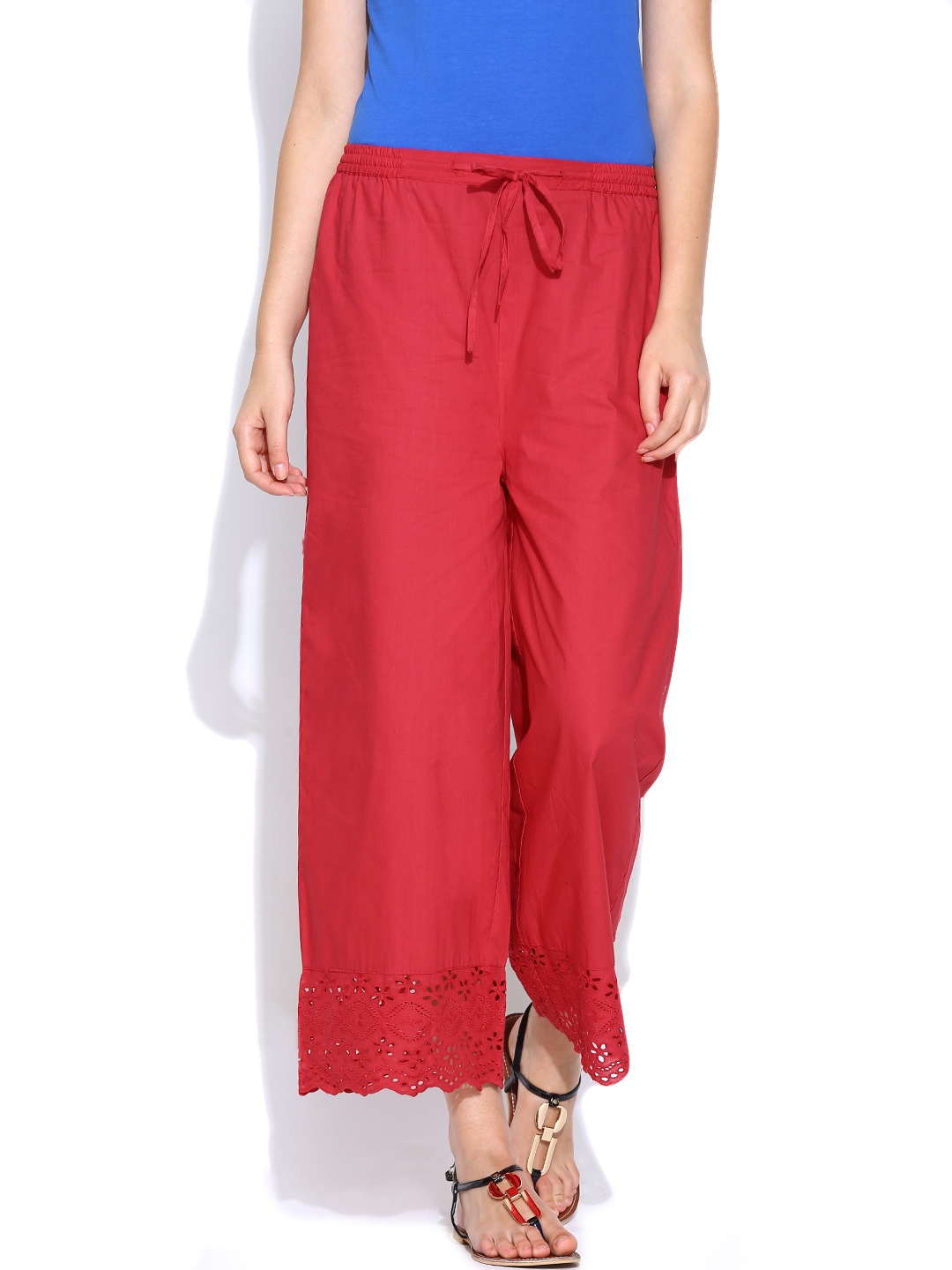 cotton palazzo pants myntra