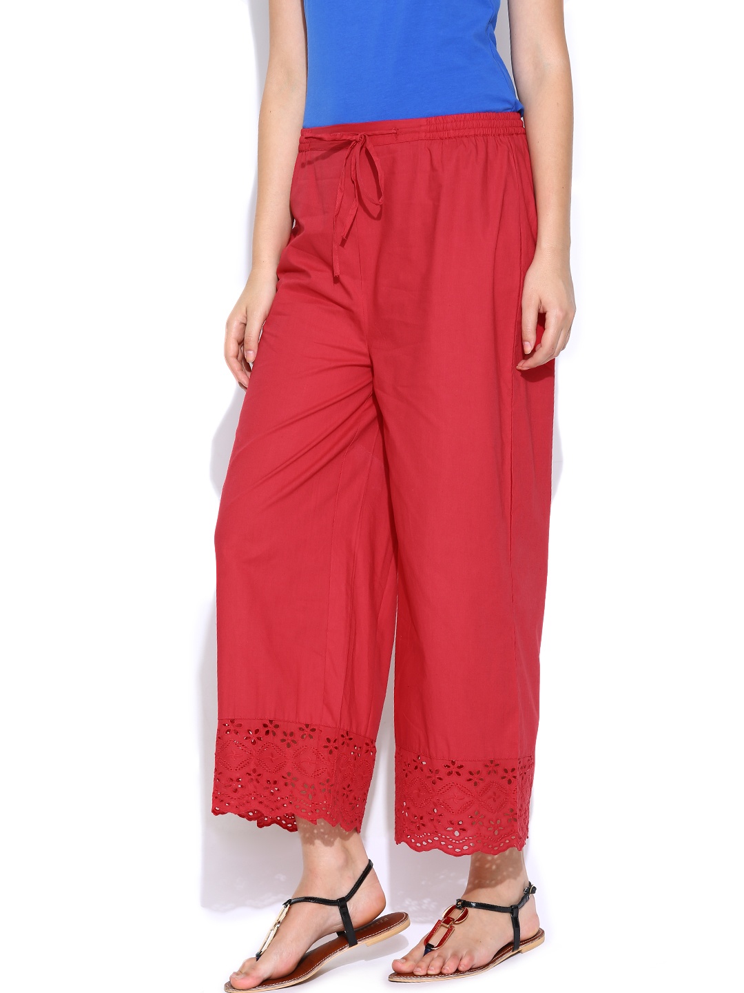 cotton palazzo pants myntra