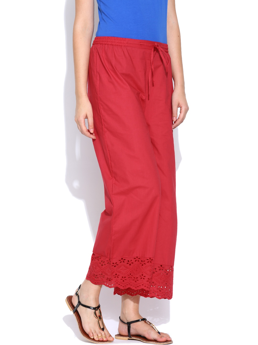 cotton palazzo pants myntra