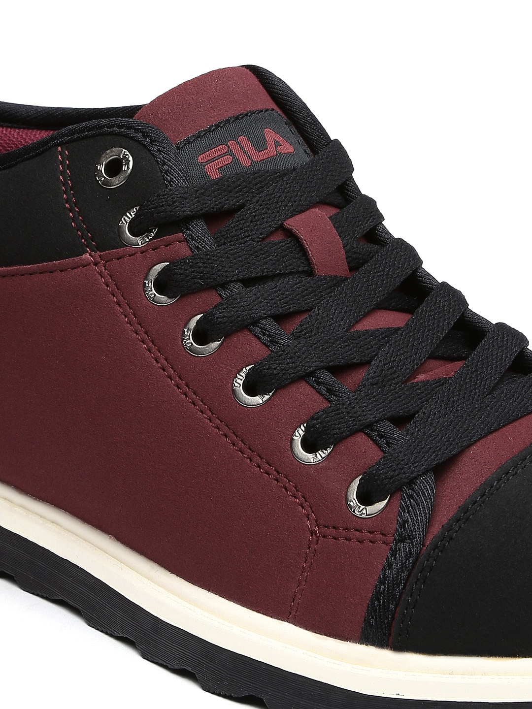 burgundy fila sneakers