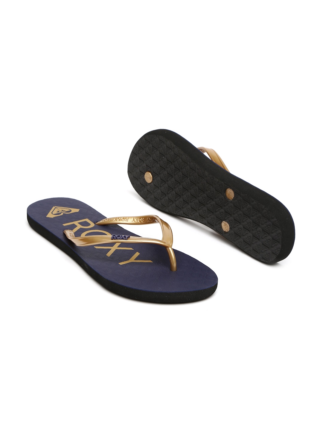 roxy gold flip flops