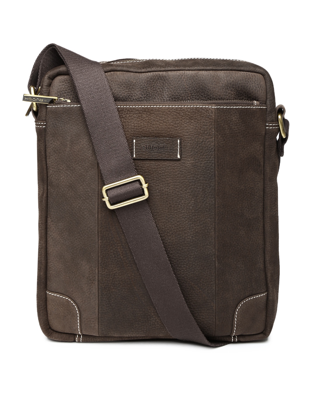 Myntra Ruosh Men Brown Leather Messenger Bag 828254 | Buy Myntra at best price online. All ...