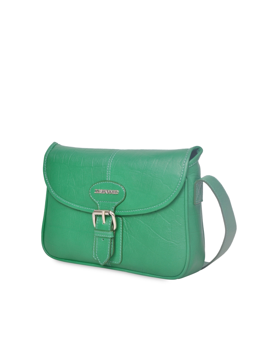 Myntra Justanned Women Green Leather Sling Bag 844166 | Buy Myntra Justanned Handbags at best ...