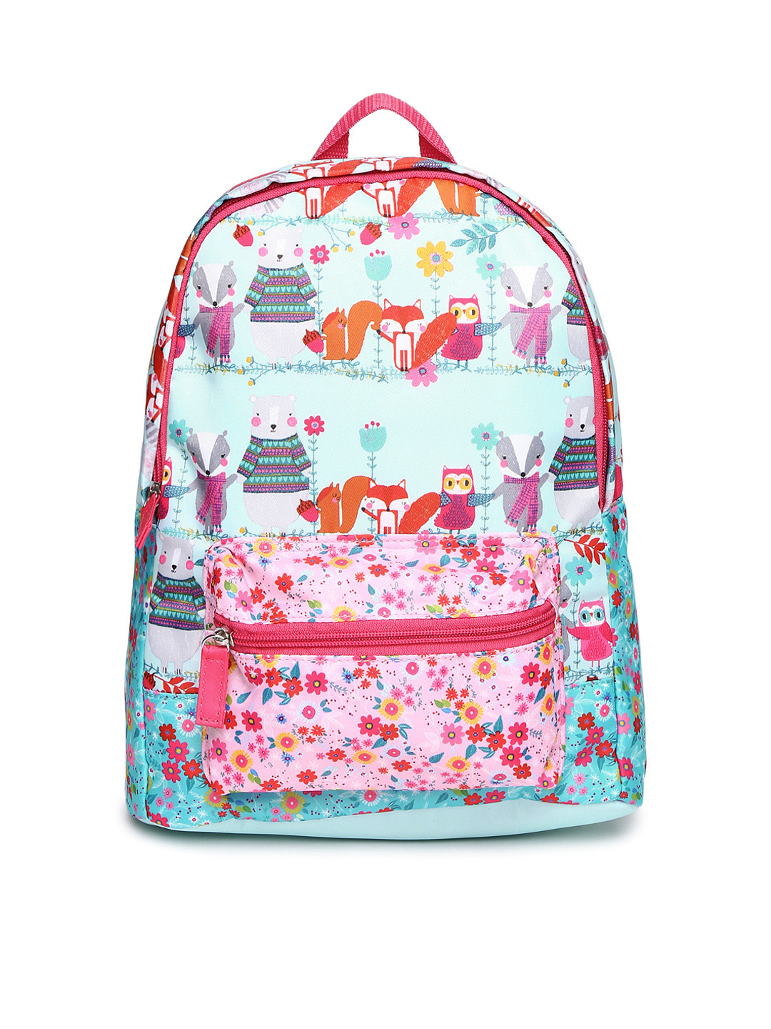 Myntra Accessorize Girls Blue & Pink Printed Backpack 859316 Buy