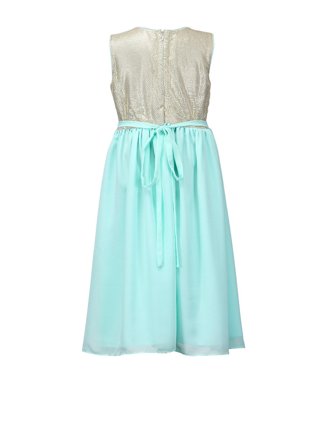 Myntra Peaches Girls Mint Green & SilverToned Maxi Dress 864984 Buy