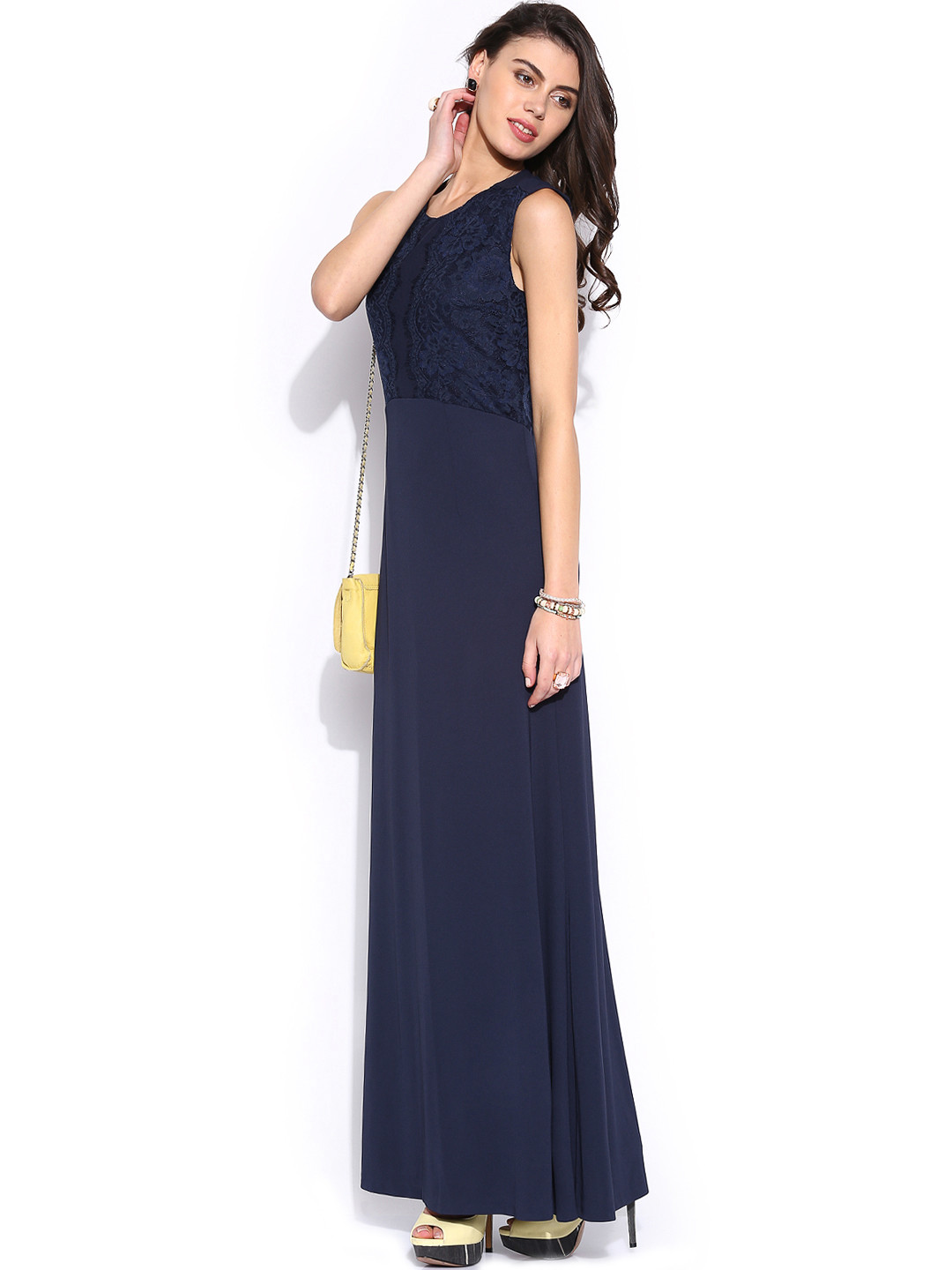 Myntra MANGO Navy Maxi Dress 881562 | Buy Myntra MANGO Dresses at best price online. All myntra 