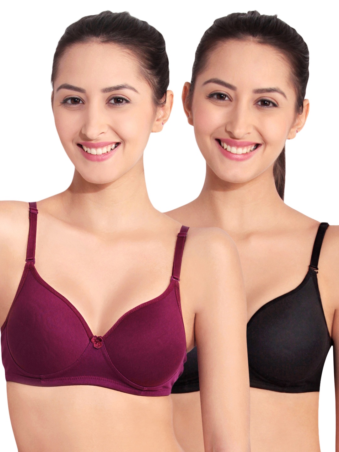 Floret Pack of 2 Heavily Padded Medium-Coverage Non-Wired Seamless Push-Up Bra, Black
Floret Pack of 2 Heavily Padded Medium-Coverage Non-Wired Seamless Push-Up Bra, Black