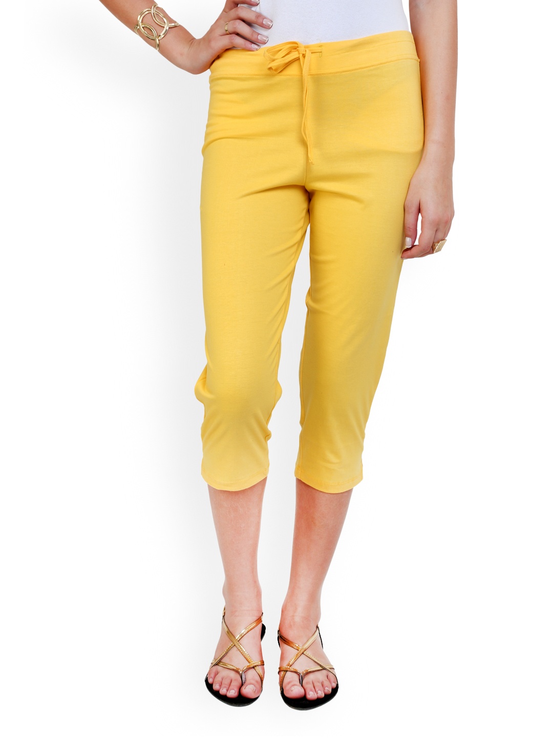 plus size yellow capris