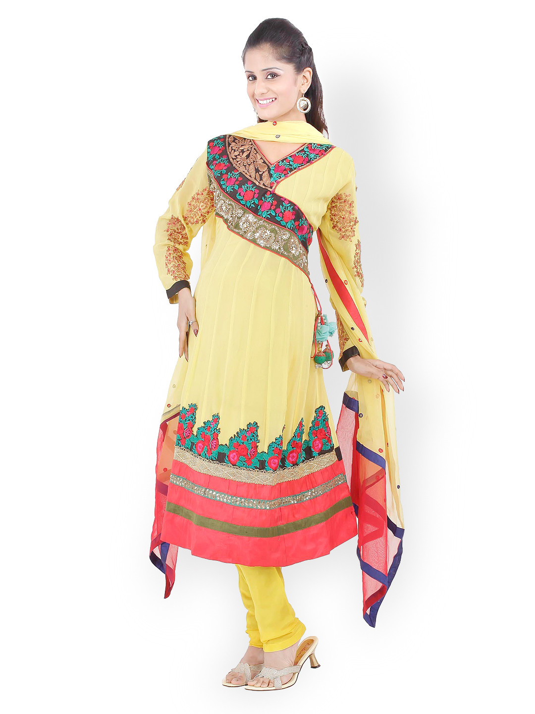 Chhabra 555 Yellow & Red Embroidered Art Georgette Anarkali Churidar Kurta with Dupatta
Chhabra 555 Yellow & Red Embroidered Art Georgette Anarkali Churidar Kurta with Dupatta