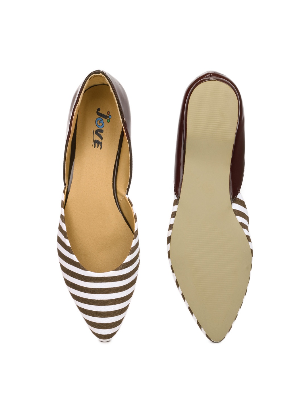 striped flat shoes myntra jove brown white striped flat shoes 108563 striped flat shoes myntra jove brown white striped flat shoes 108563