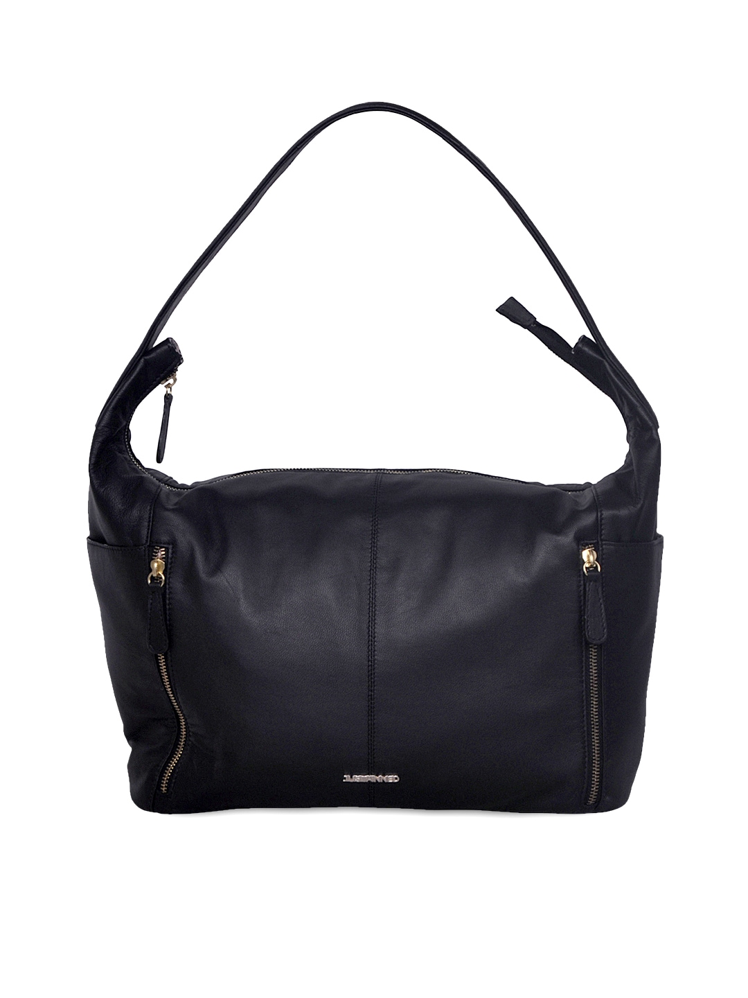 Myntra Justanned Black Leather Shoulder Bag 662627 | Buy Myntra Justanned Handbags at best price ...