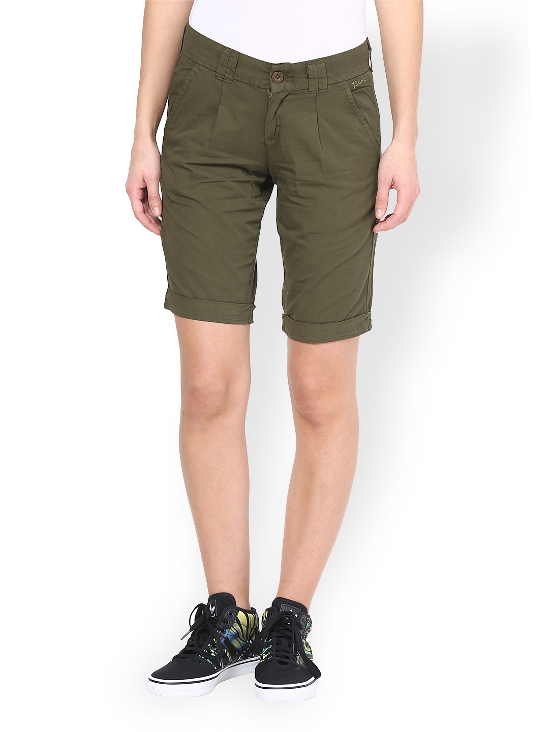 myntra-punk-women-olive-green-shorts-595947-buy-myntra-punk-shorts-at