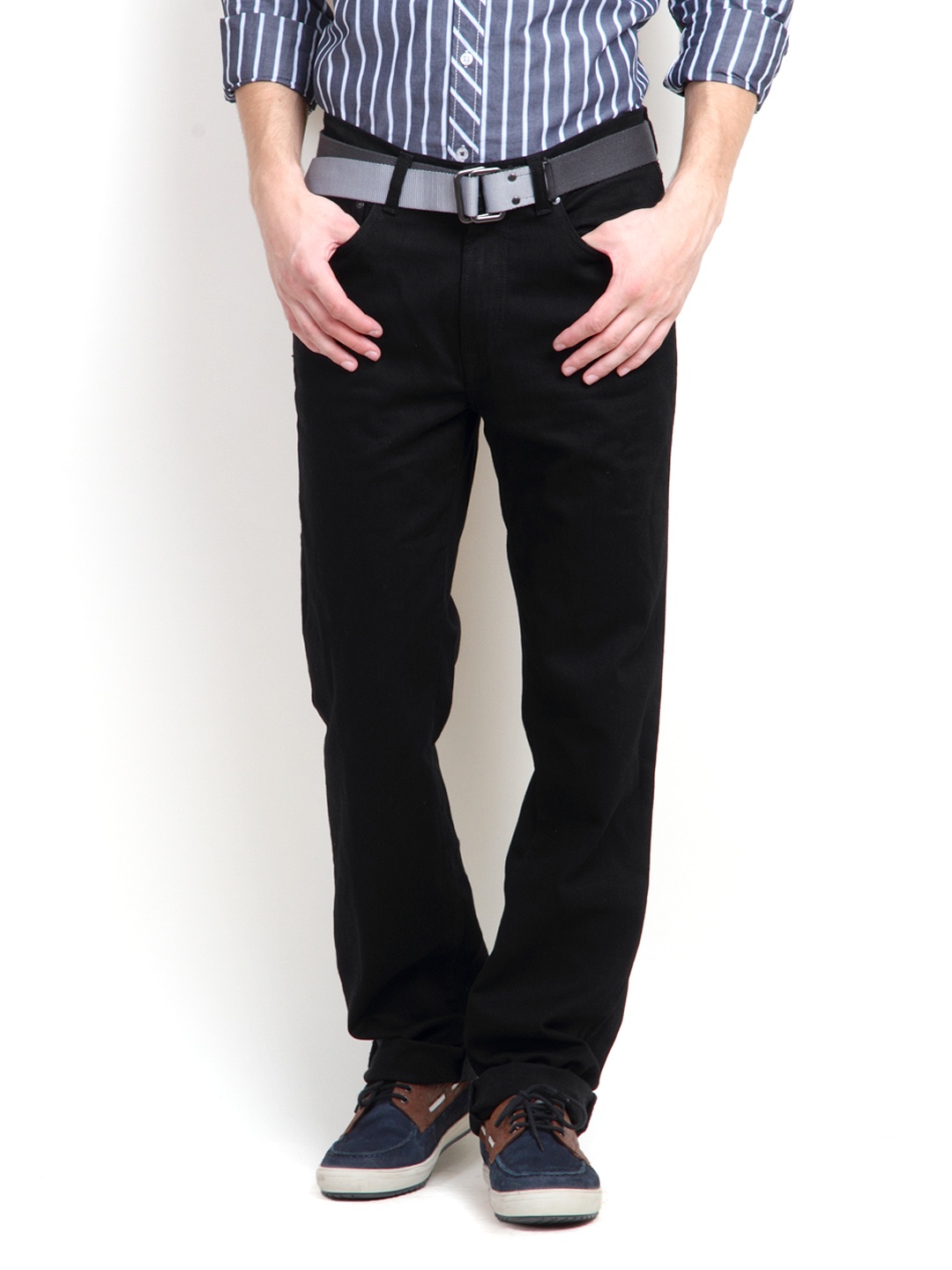 Pepe Jeans Men Black Kingston Regular Fit Stretchable Jeans
