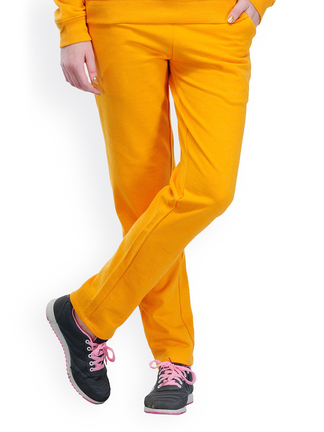 Myntra Women Mustard Yellow Track Pants 504810 Buy