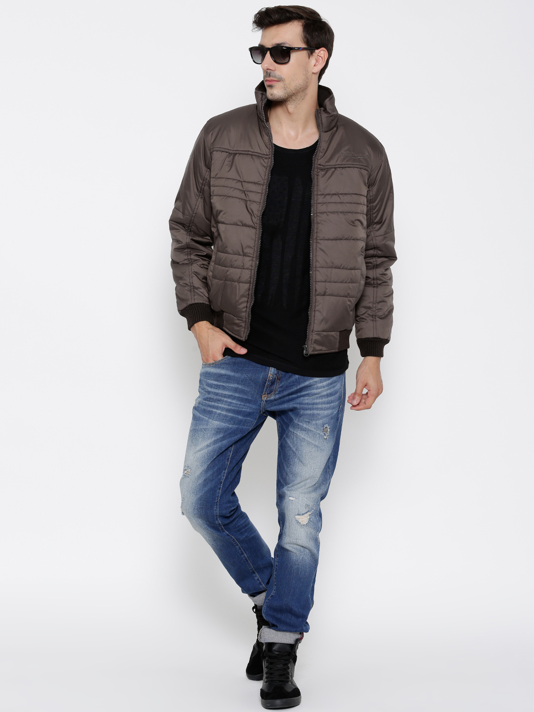 Buy LOCOMOTIVE Brown Padded Jacket - Jackets for Men | Myntra
