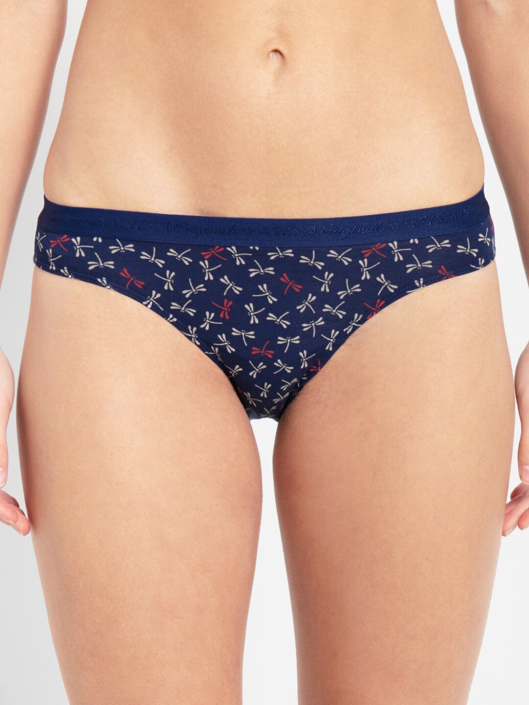 Buy Jockey Women Navy Blue Printed Bikini Briefs UL53 0105 BLUDP