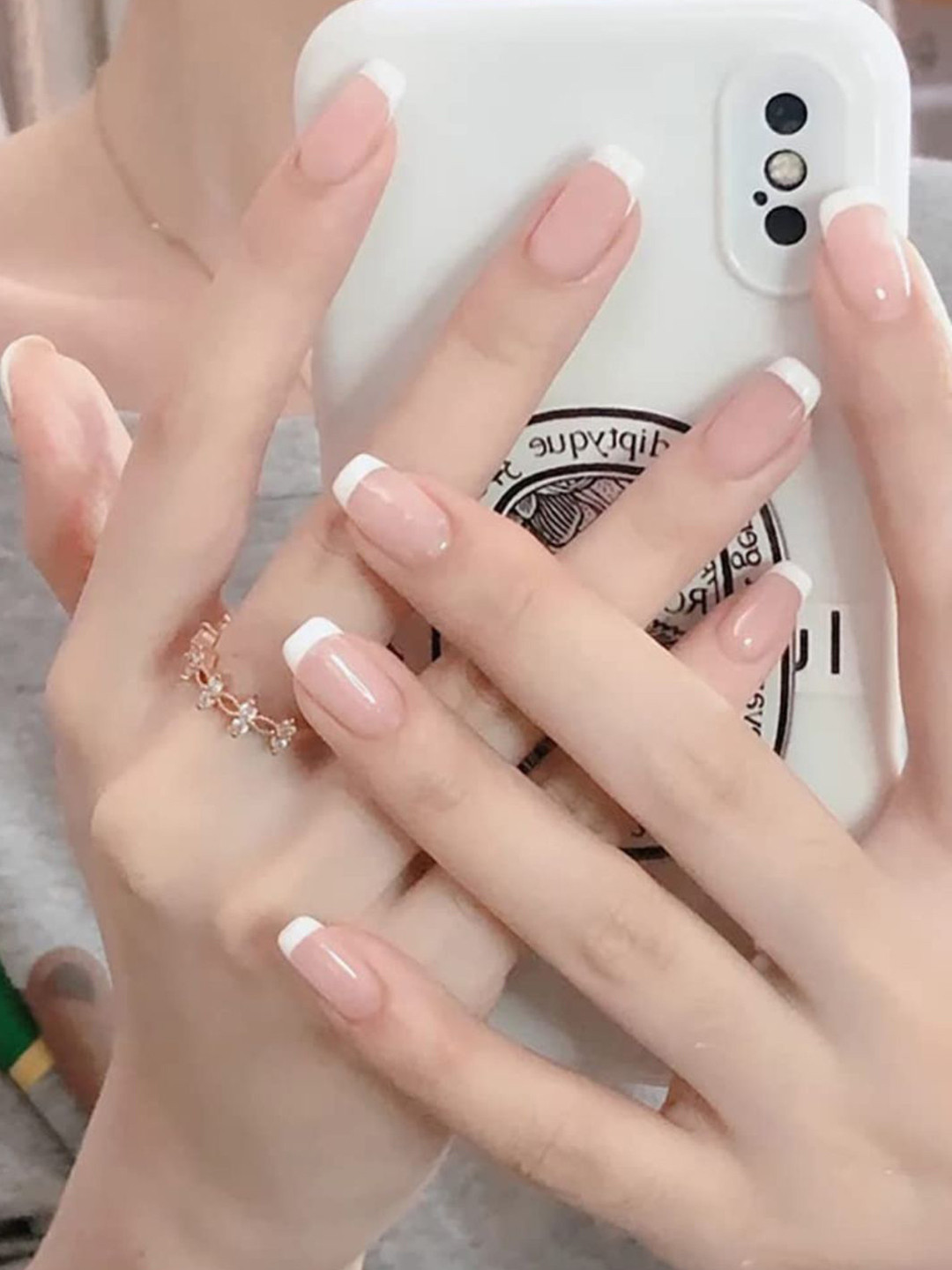 Buy Lick Pcs Glossy French Reusable Artificial Fake Press On Nails Nude Nail Art And Nail