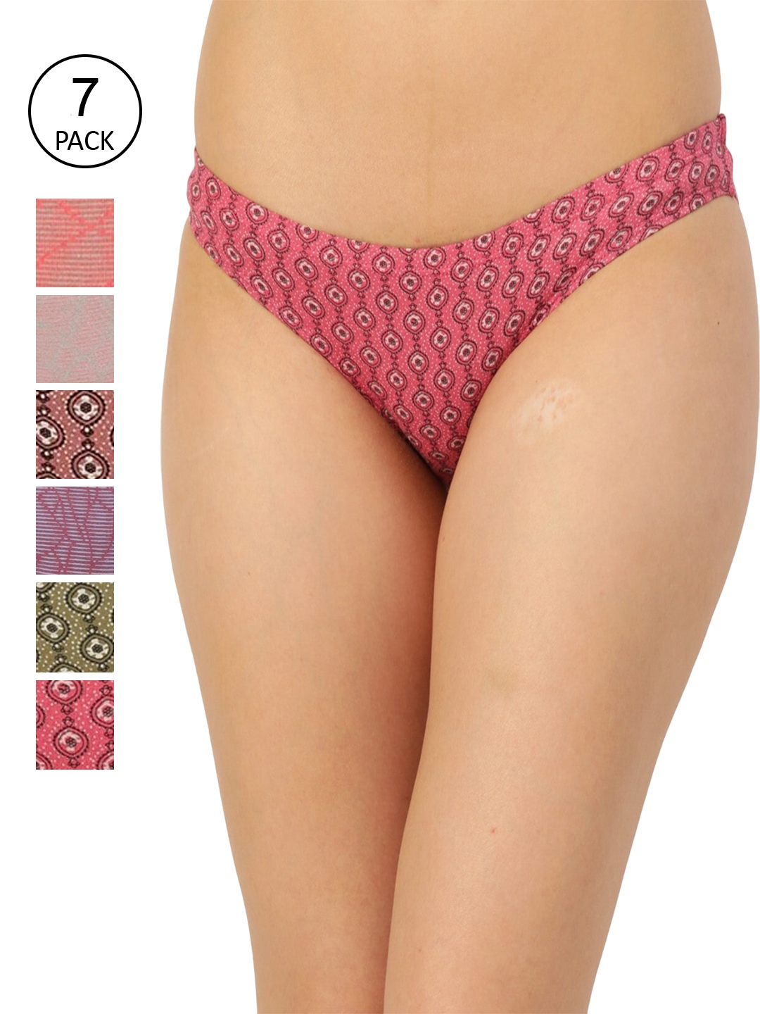 Buy Leading Lady Women Pack Of Purple Green Printed Cotton Bikini