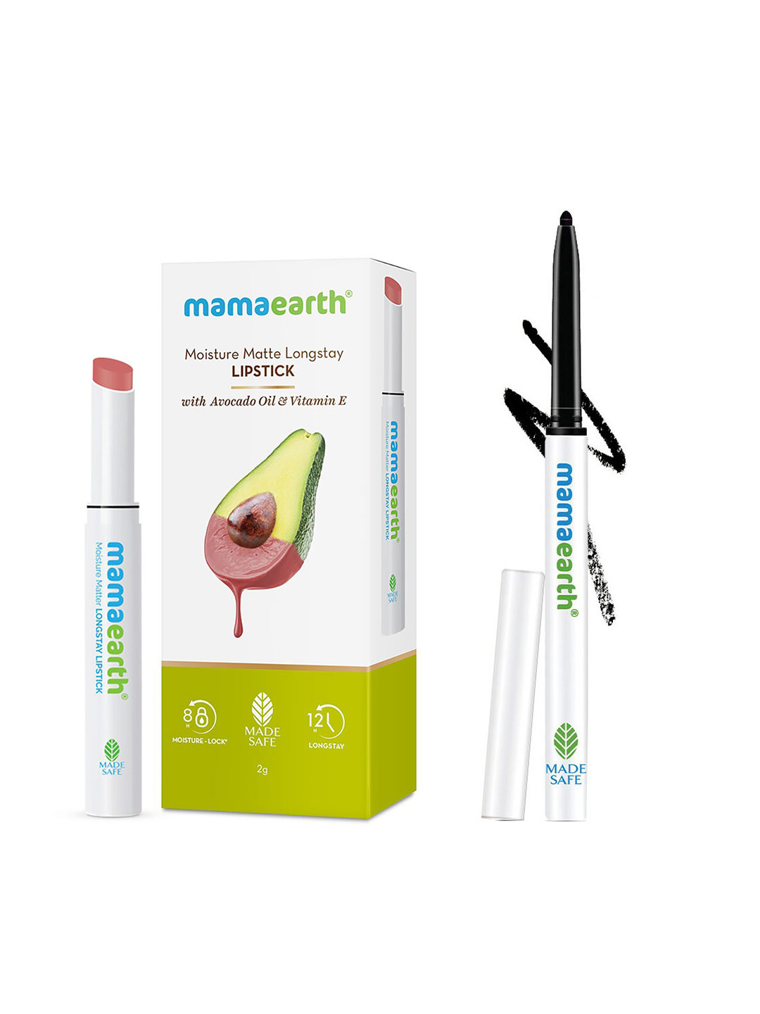 Buy Mamaearth Matte Longstay Lipstick G Bubblegum Nude Long Stay Kajal Charcoal Black