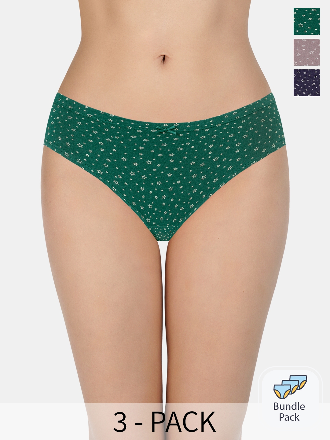 Buy Amante Women Pack Of Geometric Printed Cotton Bikini Briefs