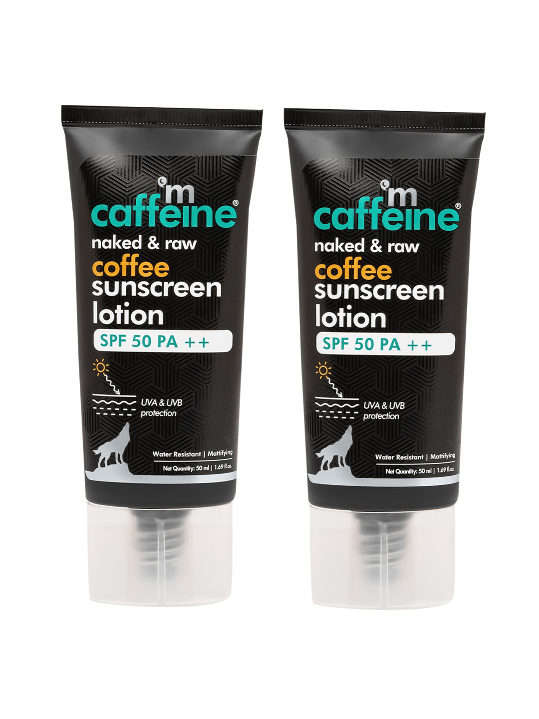Buy MCaffeine Set Of 2 Naked Raw Coffee SPF 50 PA Sunscreen Lotion 50ml Each Face