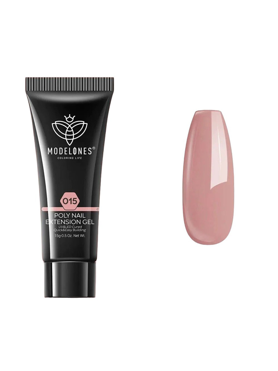 Buy Modelones Long Lasting UV LED Cured Poly Nail Extension Gel 15g Deep Nude 015 Nail