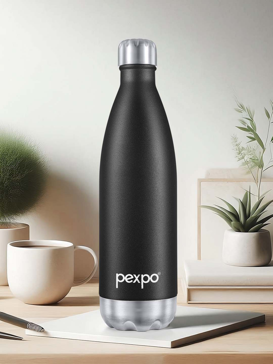 Buy Pexpo ELECTRO ISI Certified Thermosteel 24 Hrs Hot Cold Flask Black Water Bottle 1000ml