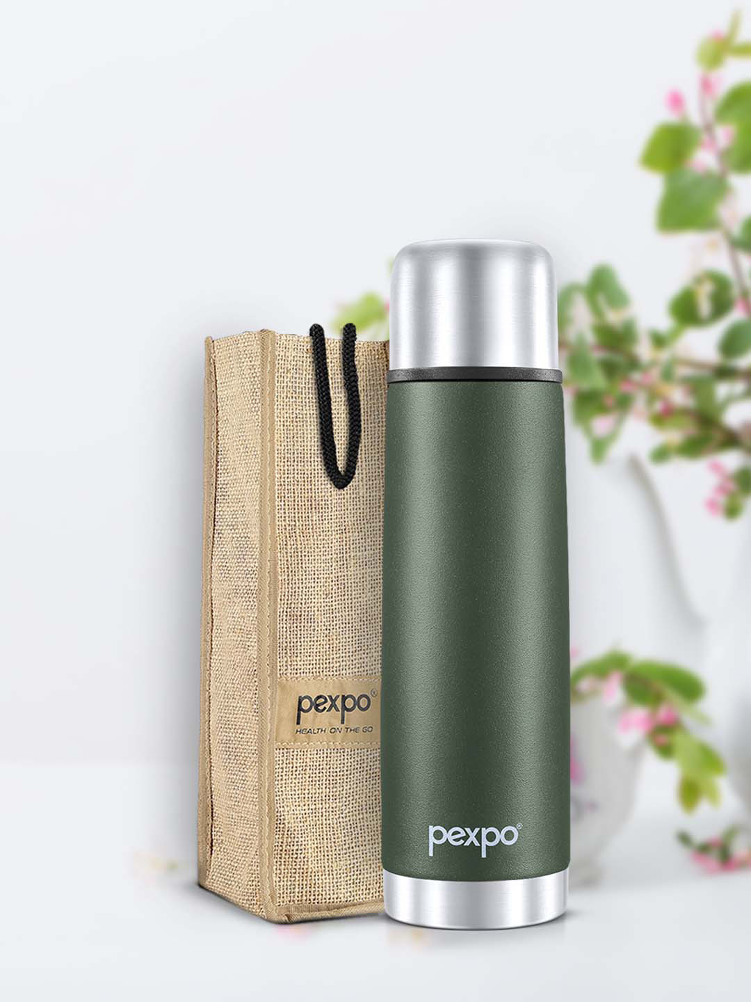 Buy Pexpo Flamingo Green ISI Certified Thermosteel Hot Cold Flask Water Bottle Ml Water