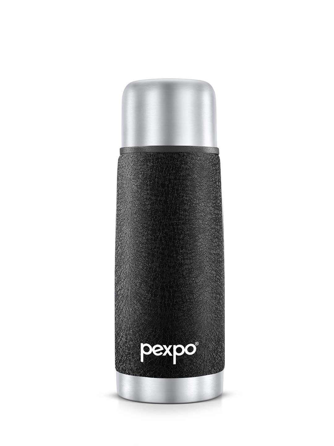 Buy Pexpo Flexo Black Thermosteel Double Wall 24 Hrs Hot Flask Insulated Water Bottle 350ml