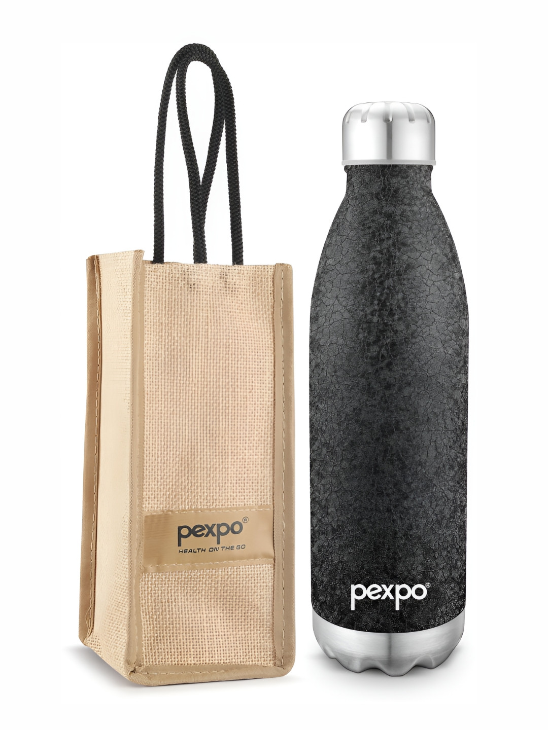 Buy Pexpo ELECTRO ISI Certified Thermosteel Hrs Hot And Cold Black Flask Water Bottle L