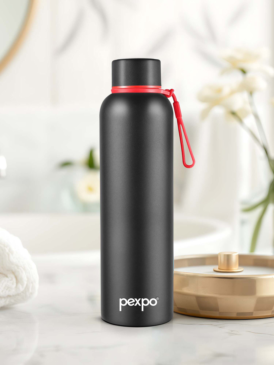 Buy Pexpo Bravo Knight Black Thermosteel ISI Certified Hot And Cold Flask Water Bottle 700ml