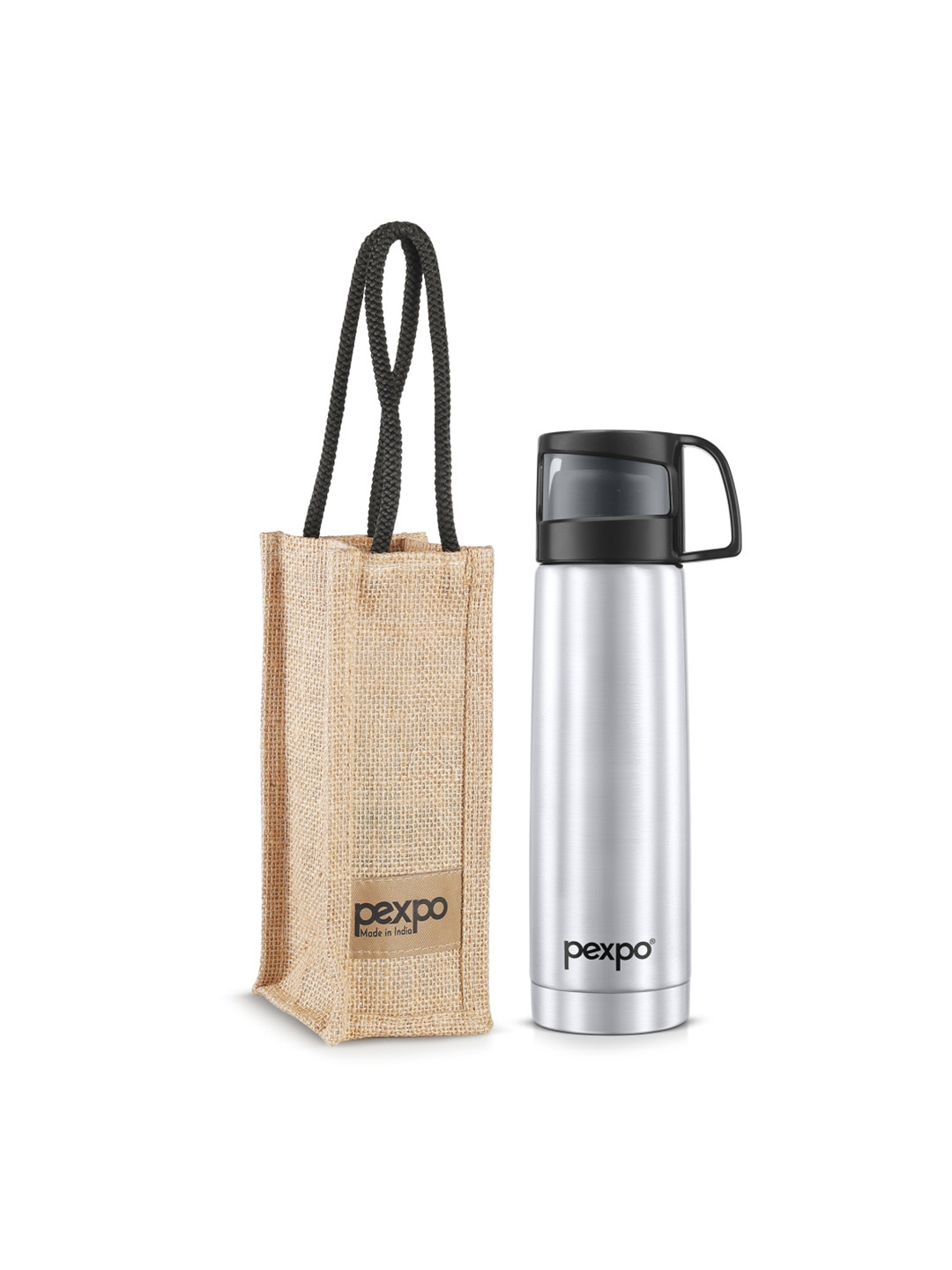 Buy Pexpo FERERRO ISI Certified Thermosteel 500ml Hot Cold Silver Insulated Bottle Water