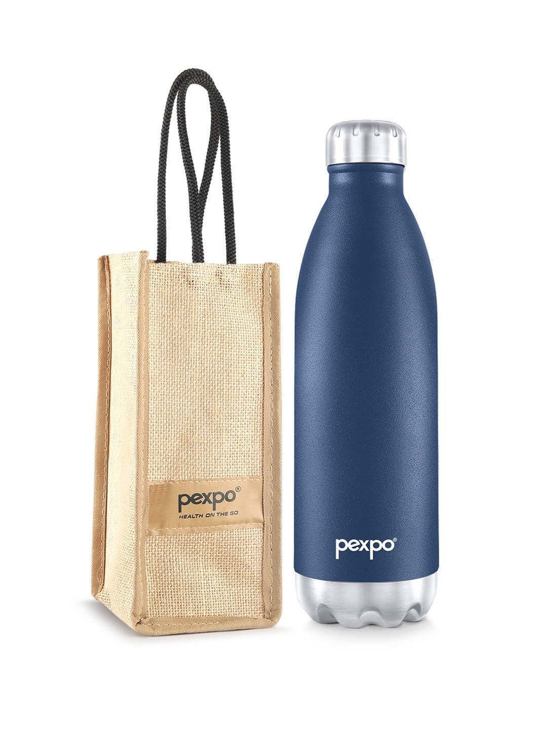 Buy Pexpo Electro Denim Blue Printed ISI Certified Thermosteel Hot Flask Water Bottle 1800ml