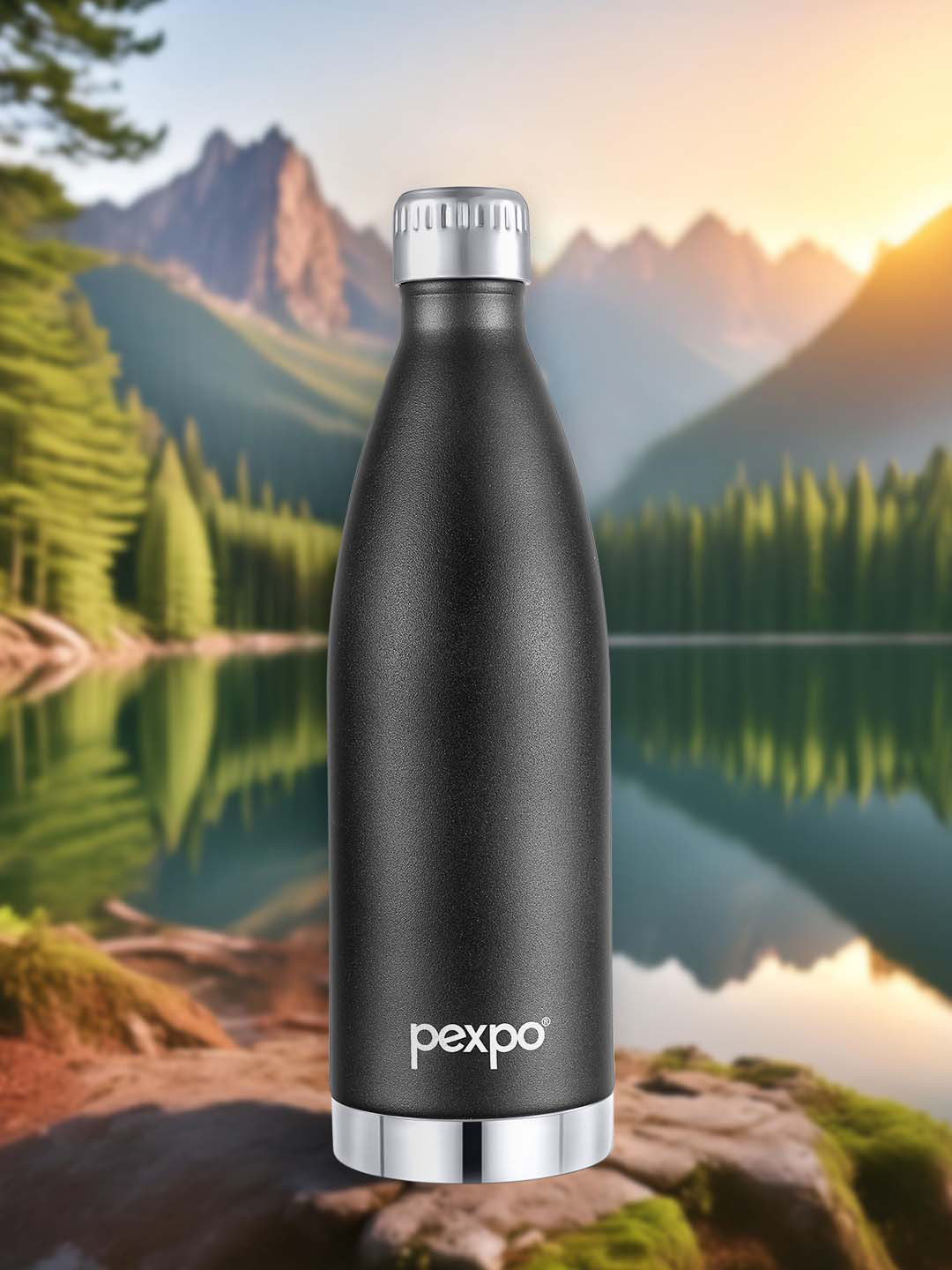 Buy Pexpo Extreme Knight Black ISI Certified Thermosteel Hot Cold Flask Water Bottle 850ml