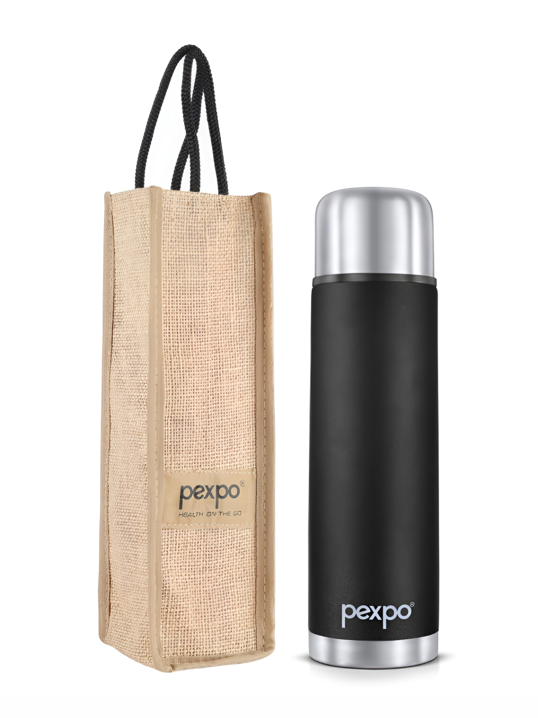Buy Pexpo Flexo Black ISI Certified Thermosteel Hot And Cold Flask Water Bottle Ml Water