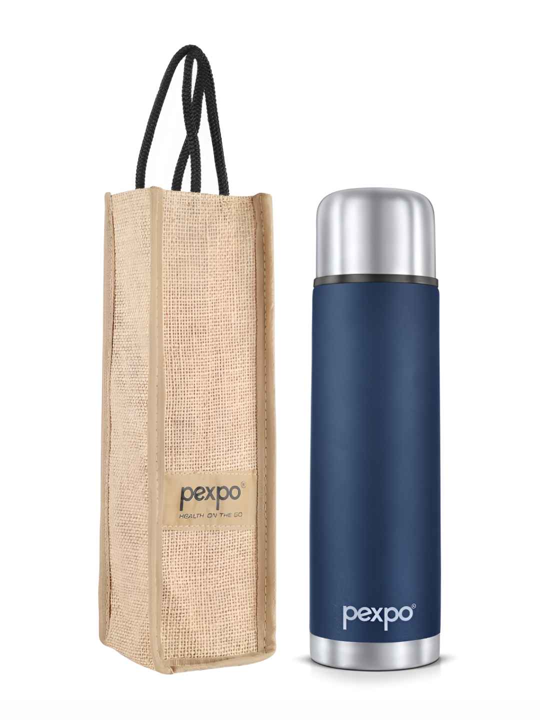 Buy Pexpo Flexo Denim Blue Thermosteel Isi Certified Hot And Cold Flask Water Bottle Ml